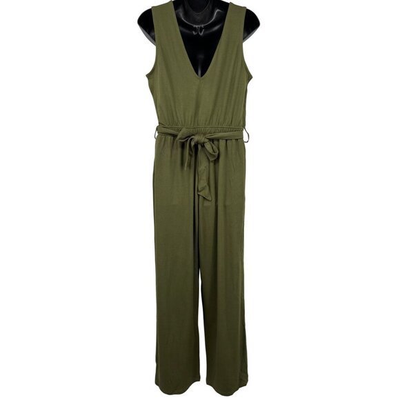 Caralyn Mirand The Drop Olive Sleeveless V-Neck Jumpsuit Medium M NWT New - Picture 4 of 8